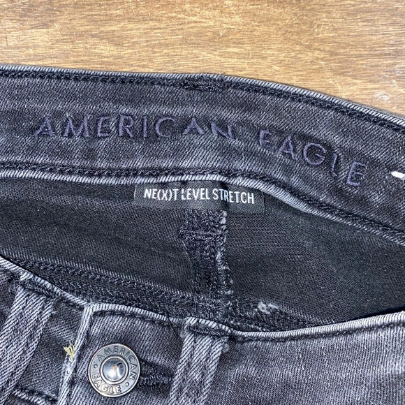 AMERICAN Eagle distressed super high rise jegging crop jeans size 00 short - Picture 8 of 12